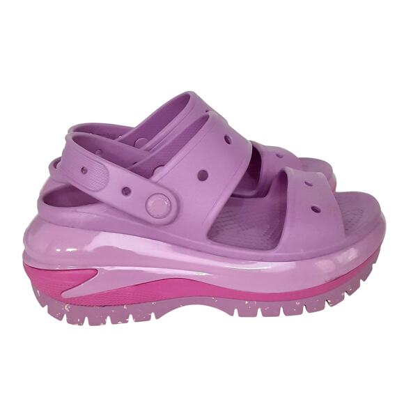 Crocs Mega Crush Sandals Bubble Purple Platform Chunky Slip On Womens 8 Retro - Picture 3 of 13